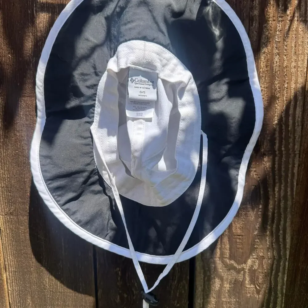 Columbia Sportswear White Wide-Brim Sun Hat Outdoor Hiking Boonie Hat
